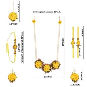 Handmade Bridal Fashion Jewelry Set Stylish Mehndi Flower Includes Necklace Tikka Ring Rose <b>Bracelet</b> Weddings Islamic Style - Product Image 4