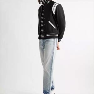 Nuevas chaquetas universitarias personalizadas OEM, venta al por mayor, chaqueta de hombre de talla grande transpirable en blanco para hombre, chaqueta de cuero de lana - Product Image 3