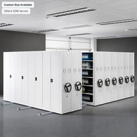 Armoire compacteuse mobile blanche au design moderne, étagères gain de place pour hôtel, salle de sport, école, stockage d'archives, vente en gros