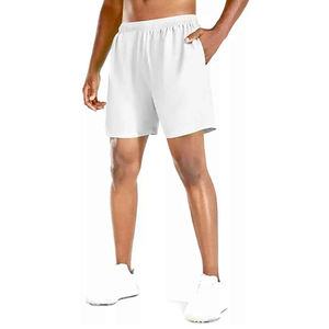 Pantalones cortos deportivos de algodón para hombre, Logo personalizado, color blanco, venta al por mayor - Product Image 1