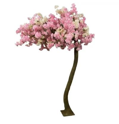 Pohon bunga sakura merah muda satu sisi buatan dengan bunga merah muda berkualitas tinggi terbaik untuk dekorasi restoran