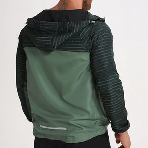 แจ็กเก็ตมีฮู้ดสำหรับผู้ชายแจ็กเก็ตมีซิปพิมพ์โลโก้ของคุณผ้าโพลีเอสเตอร์100% - Product Image 5