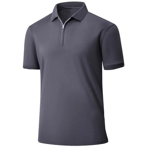 T-shirt polo d'été décontracté à fermeture éclair pour homme, surdimensionné, manches courtes, motif respirant, léger, évacuant l'humidité - Product Image 2