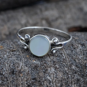 Anillo de nácar de Plata de Ley 925, anillo de compromiso de diseñador oxidado, regalo para su joyería de moda, Idea de Navidad - Product Image 2