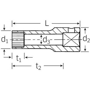 Clé à douille extra profonde Stahlwille 1/2'' à entraînement spline avec finition bronze - Product Image 2