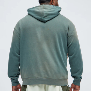 Sudadera con Capucha Fabricada en Fábrica, Estilo Urbano, Media Capucha, Doble Capa, Sudaderas de Alta Calidad con Lavado Ácido - Product Image 4