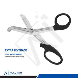 Medical Trauma Shears Bandage <b>Scissors</b> Black 14.5cm Stainless Steel Angled Blunt Emergency Surgical Hospital Paramedics Nurses - Product Image 3