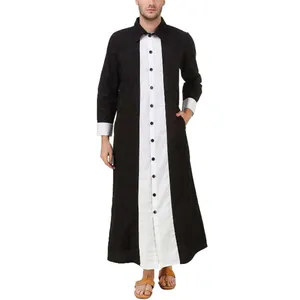 ثوب رجالي بتصميم عصري من الحرير الأخضر موضة 2024 فستان إسلامي تراثي إسلامي عربي ثوب الجُبة للصوف للرجال بيع بالجملة