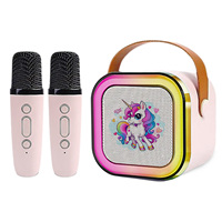 Sistem Mesin Karaoke Cetak Warna Logo Kustom Kelas Atas Dengan Mikrofon Nirkabel dan Lampu Dinamis Speaker BT Portabel Anak-Anak