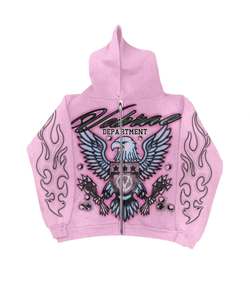 Sudaderas con capucha Logotipo personalizado Serigrafía Zip up Sudadera con capucha Ropa de calle Lavado ácido Todo estampado Drop Shoulder Hoodie para hombres - Product Image 6