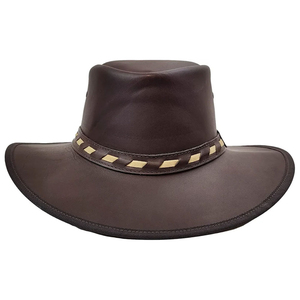 Western Cowboy Hat for Men Cowhide Leather Crown Pull-Up Versatile for <b>Travel</b> Sports Casual & Outdoor Adventures - Product Image 2