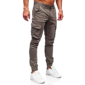 Pantalones cargo personalizados OEM con cintura elástica para hombre, pantalones informales de material de algodón, pantalones para correr apilados, pantalones Corgo con logotipo personalizado - Product Image 3