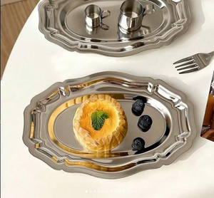 Silver Arabic <b>Metal</b> Trays Tier Stands for Home Decor Modern Design Diwali Gift-Salad Fruit <b>Bowls</b> Wholesale - Product Image 5