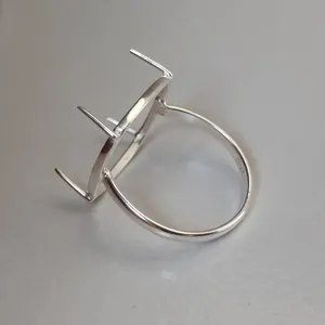 Кольцо из серебра S925 пробы, 29 мм, квадратная Зажимная цепочка, оптовая продажа, серебряное кольцо с оправой, ювелирные изделия ручной работы, аксессуары