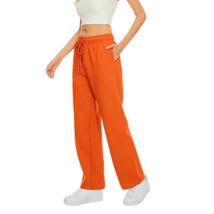 Pantalon de survêtement évasé pour femme, de haute qualité, avec logo et design personnalisés, tissu respirant, cordon de serrage, taille haute - Product Image 4