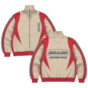 แจ็คเก็ตสปอร์ตขายส่ง แบรนด์โลโก้สั่งทำ แจ็คเก็ตนักแข่งสำหรับผู้ชาย สตรีทแวร์แฟชั่นฤดูหนาว Y2K แจ็คเก็ตบอมเบอร์ลำลองแบบมีซิปสำหรับผู้ชาย - Product Image 3