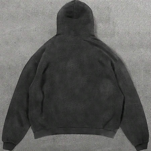 Quick Dry Breathable Acid Wash Custom Puff Printed 100% Cotton Logo High Quality Men's Fleece Eco-Friendly Autumn Hoodies - Product Image 4