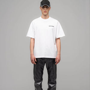 T-shirt 100% coton surdimensionné personnalisé pour hommes sérigraphie à motif uni vêtements d'été décontractés - Product Image 1