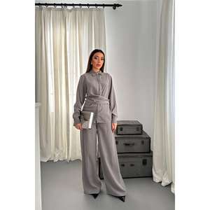 Conjunto de Traje de Dos Piezas Gris para Mujer en Venta al Por Mayor - Product Image 5