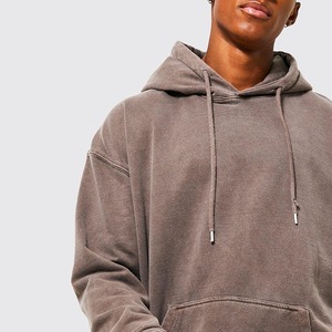 Vente chaude 100% coton sweat à capuche lourd de haute qualité logo personnalisé cordon lavage à l'acide sweat à capuche pour homme - Product Image 6