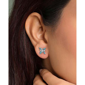 NOVAMART Fine Zinc Alloy Marquise Cut Trendy Butterfly <b>Stud</b> <b>Earrings</b> with Zircon and Brass Wholesale Export - Product Image 4