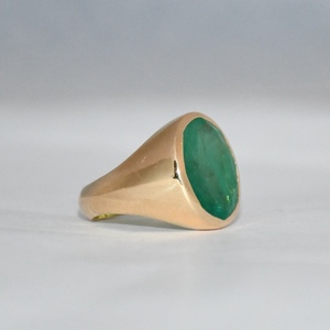Bague éternelle en or rose faite à la main avec sertissage de pierres précieuses ovales, pierre naturelle pour unisexe, cadeau d'anniversaire, de mariage, de fête - Product Image 3