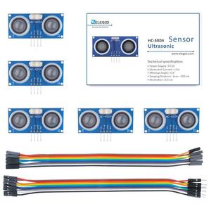 ELEGOO Paquete de 5 Módulos de Sensor de Distancia Ultrasónico (HC-SR04) para Arduino y Uso en Robots - Product Image 1