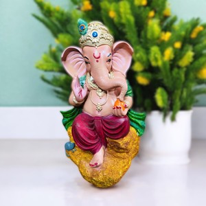 Estatua de Ganesh Ji de Poliresina, Modelo Hecho a Mano, Pintado a Mano, Decoración Religiosa Tradicional, Pooja, Boda, Hogar, Estilo Indio - Product Image 2