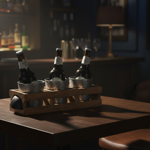 Porta Botellas de Cerveza de Acero Galvanizado |   Portador Gris Ecológico de Metal Sólido para Bar, Picnic y Uso en Exteriores - Product Image 5