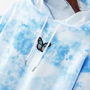 เสื้อฮู้ดดี้ผู้หญิงลายสปลิตคุณภาพสูง ผ้าซาตินบุซับใน ระบายอากาศได้ดี ไม่เป็นขุย สีสันสดใส ลายมัดย้อม - Product Image 2