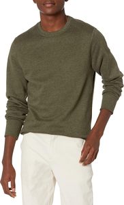 Sweat-shirt à col rond surdimensionné en polaire respirant brodé numériquement pour homme Olive Heather (Grands et longs) GK Leather Industries - Product Image 2