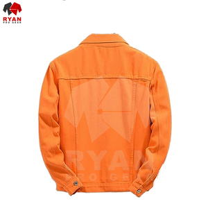 Venta al por mayor de Chaquetas vaqueras transpirables de alta calidad con diseño frontal de cuello levantado y logotipo personalizado en colores personalizados para hombres de invierno - Product Image 4