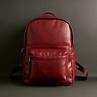 Sac à dos pour ordinateur portable en cuir écologique grande capacité pour homme, idéal pour les voyages, avec fermeture éclair, réutilisable et personnalisable avec logo, portable