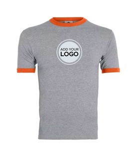 50% cotton, 50% polyester ringer custom logo t shirts - Product Image 1