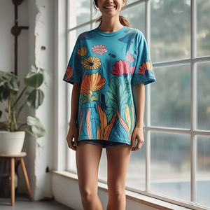 Camiseta con estampado de sublimación personalizada para mujer, Camiseta estampada de manga corta de secado rápido personalizada para mujer - Product Image 4