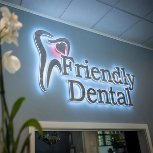 Design originale in argento metallo lettere LED azienda segnaletica ufficio segni per cliniche dentistiche - Product Image 3