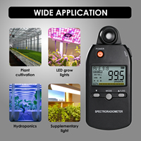 Espectrorradiómetro Medidor de luz, 320-800nm UV a IR Spectrum PAR PPFD Tester para pruebas de crecimiento de plantas LED y diseño de iluminación (OEM)