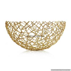 ถ้วยเสิร์ฟและตกแต่งโต๊ะสำหรับงานหนักทำจากลวดโลหะชุบทองเกรดสูงดีไซน์แฟนซีที่ไม่เหมือนใคร - Product Image 2