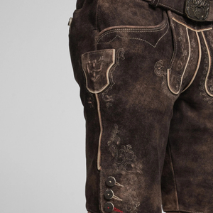 2025 nouveau Style hommes décontracté sec Cool Oktoberfest Trachten allemagne bavarois Lederhosen cuir Shorts brodé Vintage - Product Image 2