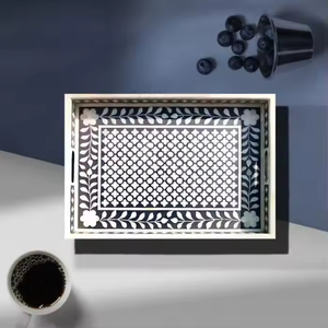 ถาดเสิร์ฟอาหารดีไซน์ใหม่ถาดใส่อาหารแม่ลูกมุกดีไซน์หรูสำหรับห้องครัวบ้านและโรงแรม - Product Image 5