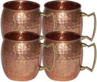 VEDELA NATURALS Tasse en cuivre martelé Moscow Mule avec logo personnalisé 350ml 500ml Cadeaux d'affaires Réutilisable Inde Usage domestique Star Leaf