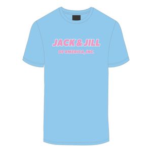 Camiseta de algodón azul de Jack y Jill of America, bordado de chenilla rosa, ropa negra para organizaciones cívicas y profesionales - Product Image 2
