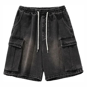 2025 New Hot Selling <b>Black</b> <b>Denim</b> <b>Shorts</b> Men's 100% Cotton Rugged Mid <b>Waist</b> Relaxed Straight Style <b>Denim</b> <b>Shorts</b> - Product Image 1