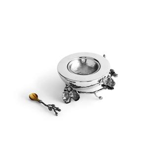 Cuenco de Metal decorativo contemporáneo, centro de mesa hecho a mano de lujo, acento escultórico de oro y plata para comedor - Product Image 2