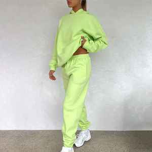 Gran oferta, chándal de gran tamaño personalizado de alta calidad para mujer, chándal con capucha, bolsillos laterales bordados de encaje, ajuste holgado, estampado sólido - Product Image 5