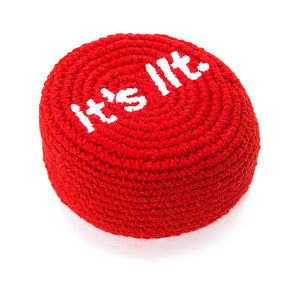 Venta al por mayor fábrica Corazón Azul ganchillo Hacky sacos logotipo personalizado diseño Kick Ball juguetes niños balón de fútbol Footbag bola - Product Image 3