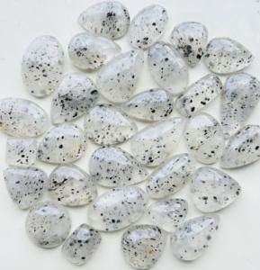 เกรด AAA คุณภาพสูงจุดสีดำควอทซ์ Cabochon ธรรมชาติทำด้วยมือจี้สร้อยคออัญมณีหินหลวมจำนวนมากทำเครื่องประดับ - Product Image 3