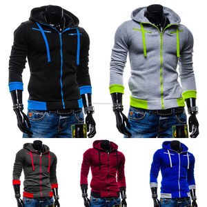 Sweat à capuche décontracté pour homme, ample, avec cordon de serrage, simple, sportif, à fermeture éclair, en polaire, épais, à capuche zippée - Product Image 6