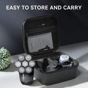 Rasoir Électrique Homme 5-en-1 Tête Rotative Tondeuse Barbe Rasoir Crâne Chauve Utilisation Humide/Sèche Tondeuse Nez LED IPX7 pour le Corps - Product Image 2