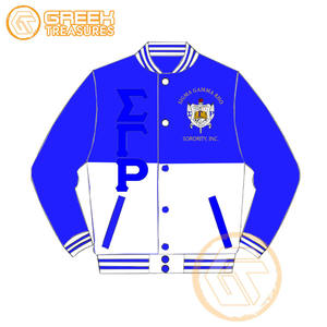 Personalizado Sigma Gamma Rho satén bordado 100% seda impermeable a prueba de viento Varsity chaqueta hermandad de Mujeres de alta calidad - Product Image 3
